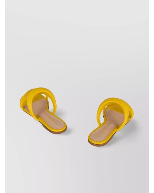 Gianvito Rossi Yellow Leather Slides
