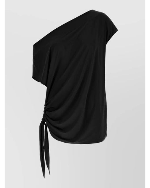 Goldbergh Black Zaira Dress Asymmetric Neckline Draped Design