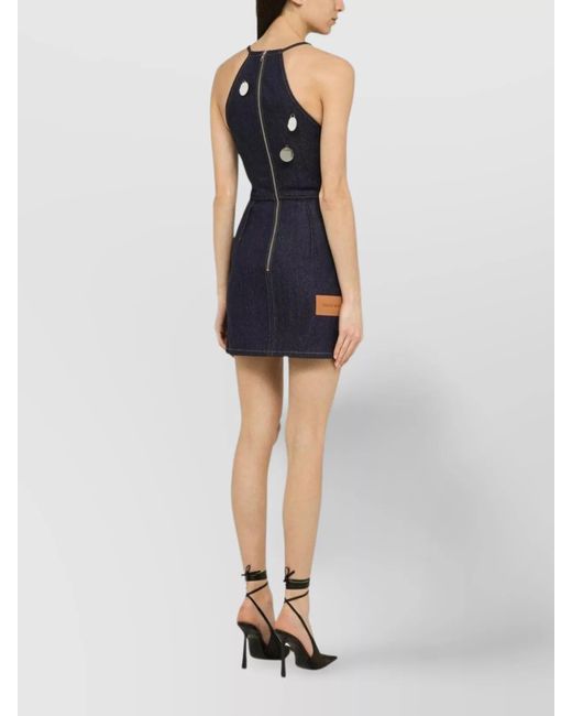 David Koma Blue Denim Mini Dress