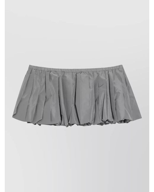 Miu Miu Gray Mid Length Skirt Pleated Design