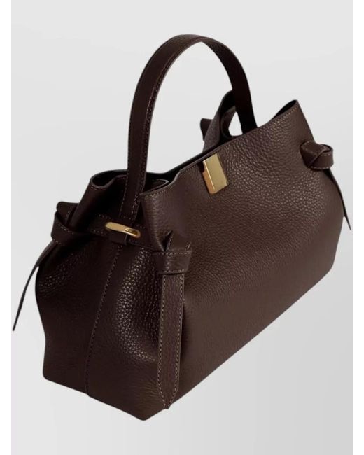 Yuzefi Brown Shoulder Bag Adjustable Strap Tone Hardware