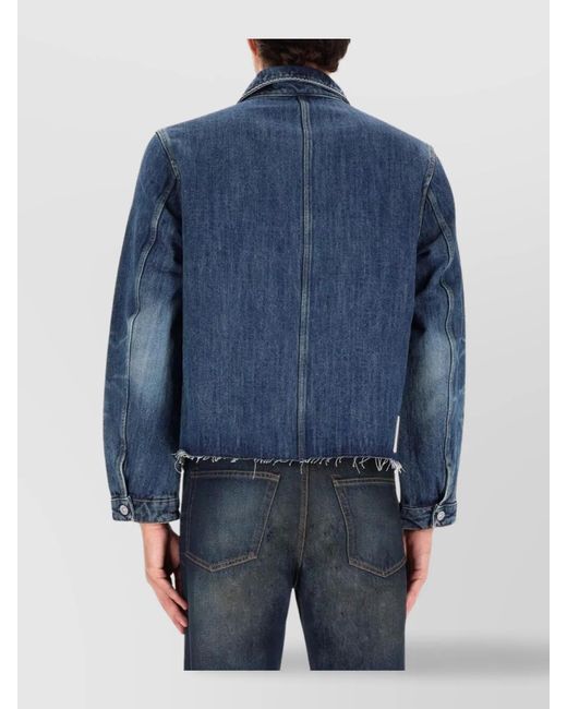 Our Legacy Blue Cropped Shirt Jacket for men