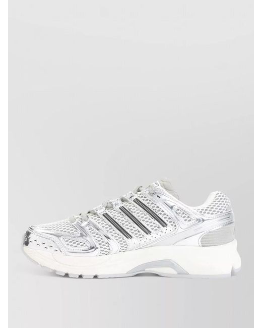 Adidas White Adistar Control 5 Mesh Lace Up Sneakers