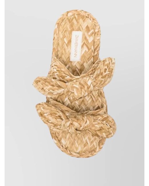Zimmermann Metallic Carousel Flat Sandals Open Toe Braid