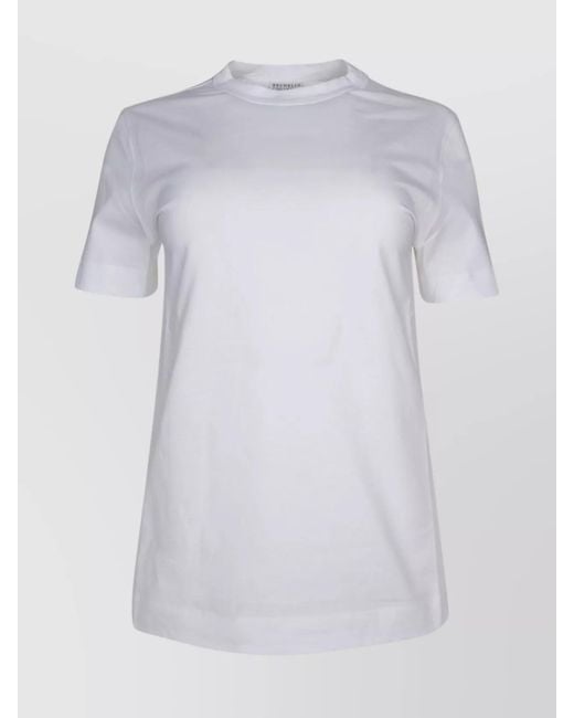 Brunello Cucinelli White Versatile Crew Neck Short Sleeve Top