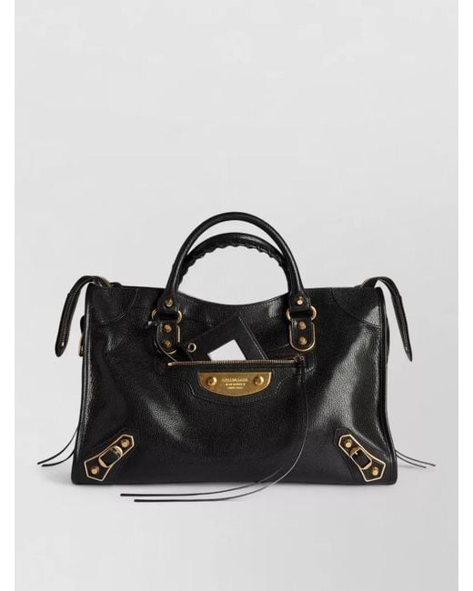 Balenciaga Black City Tote Bag Front Pocket Strap Handles