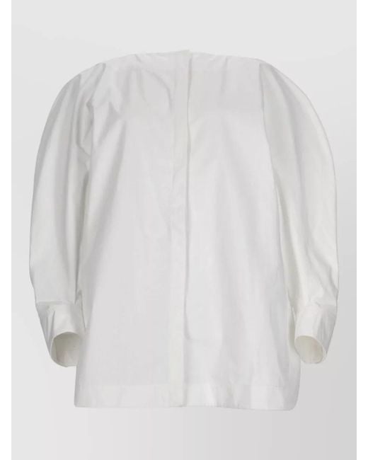 Jacquemus White Cotton Relaxed-Fit Fitted Jacket