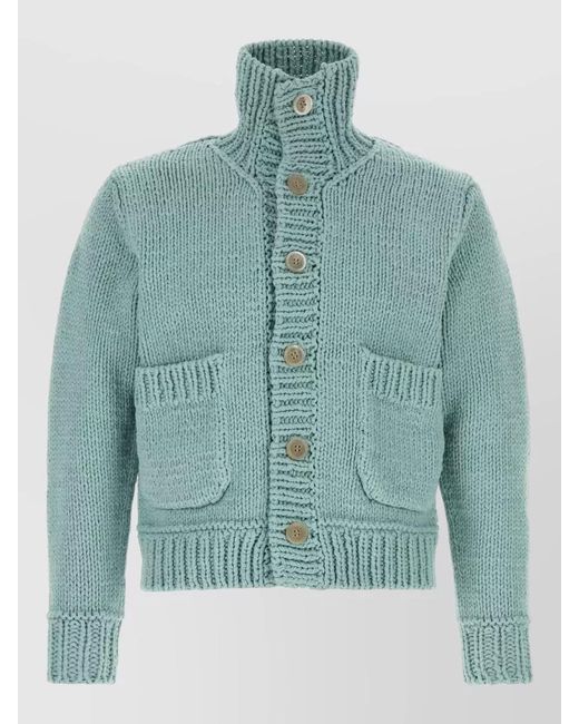 Junya Watanabe Blue Cotton Blend Cardigan for men