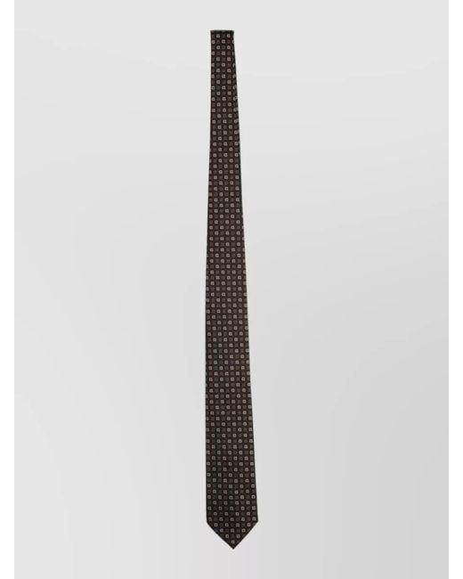 Boss White Regular Width Tie Patterned Lightweight Smooth for men