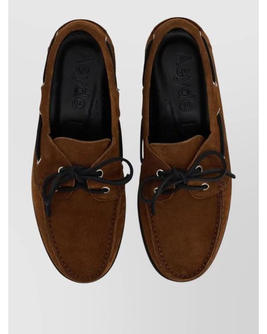 Aeyde Brown Suede Leather Loafers