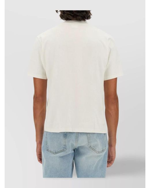 Courreges Blue Cotton Logo T-Shirt for men