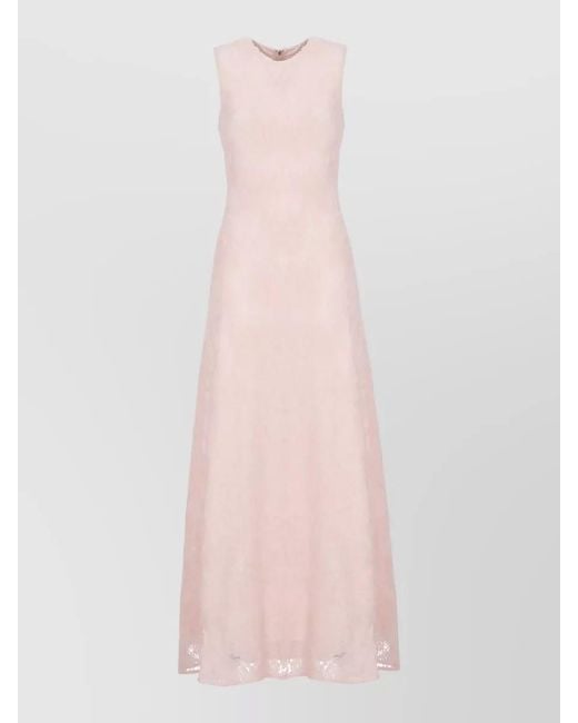 ROTATE BIRGER CHRISTENSEN Pink Textured Sleeveless Maxi Dress