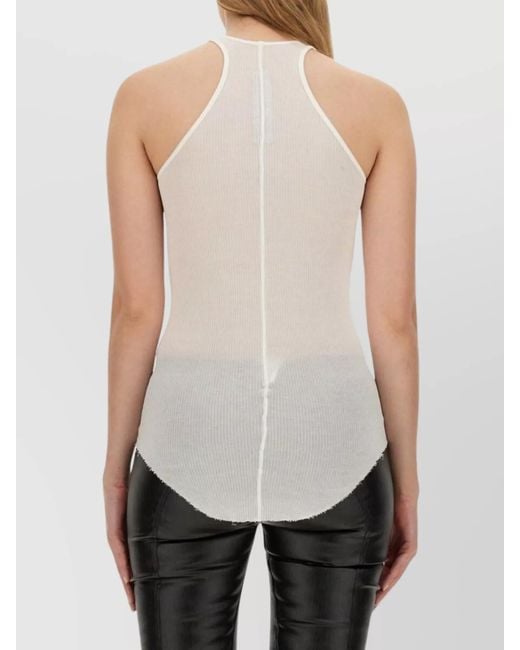 Rick Owens White Silk Slim-Fit Tank Top