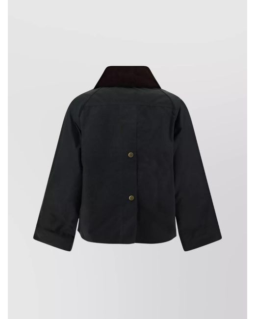 Barbour Black Cotton Wax Jacket-Tone Buttons