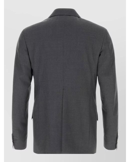 Jil Sander Black Wool Tailored Blazer Single Breasted Notch Lapel for men