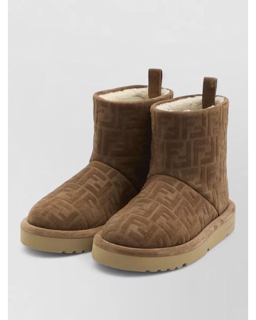 Fendi Brown Suede Ankle Boots for men