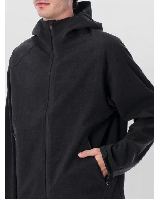 Hiking Patrol Blue Textured Hooded Raincoat for men