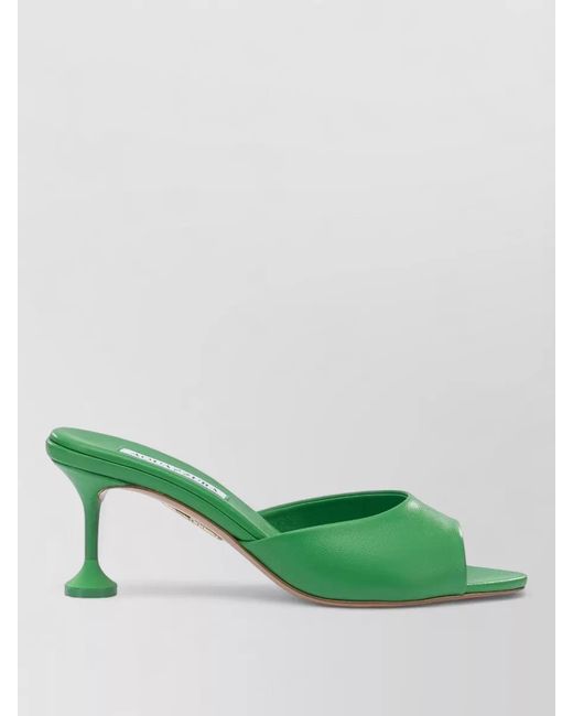 Aquazzura Green Bisous Mule 65 Mm Peep Toe Heel