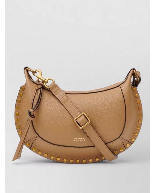 Isabel Marant Natural Oskan Moon Crossbody Bag Adjustable Strap