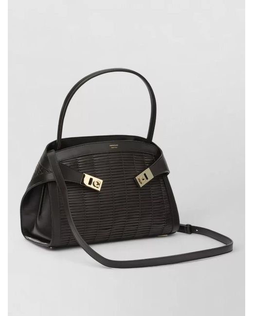 Ferragamo Black Medium Soft Bag Leather Shoulder Bag