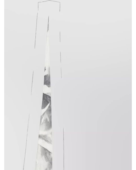Alysi Gray Long Silk Skirt High Waist Slit
