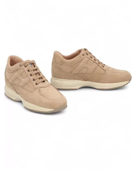Hogan Natural Interactive Suede Low Top Ankle Sneakers