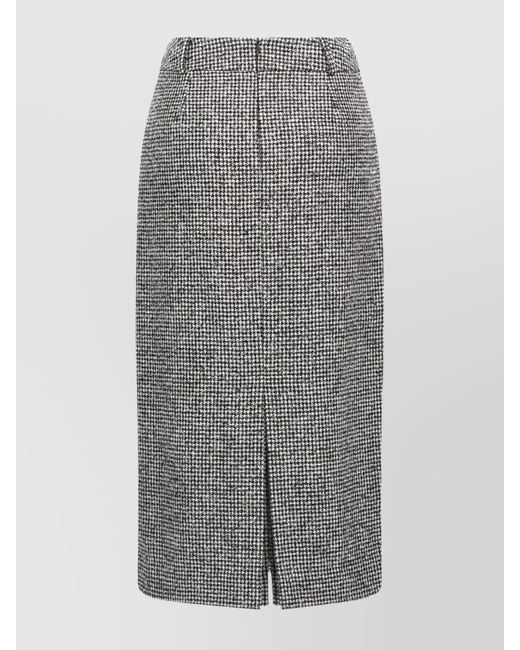 Ermanno Scervino Gray Wool High-Rise Knee-Length Pencil Skirt
