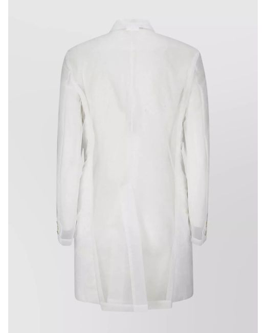 Comme des Garçons White Single-Breasted Coat
