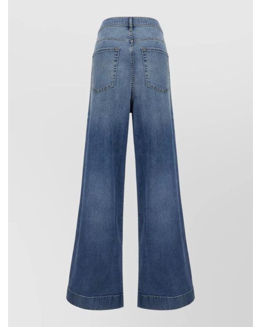 7 For All Mankind Blue Wide Leg Denim Pants Belt Loops