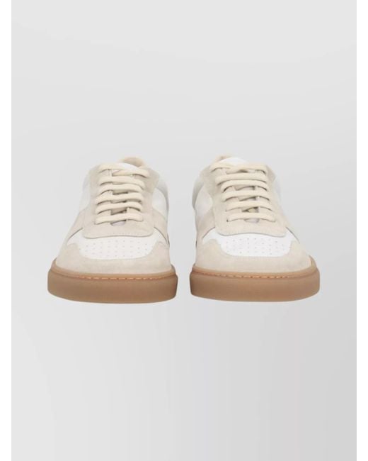 Common Projects White Low-Top Sneakers Suede Accents for men