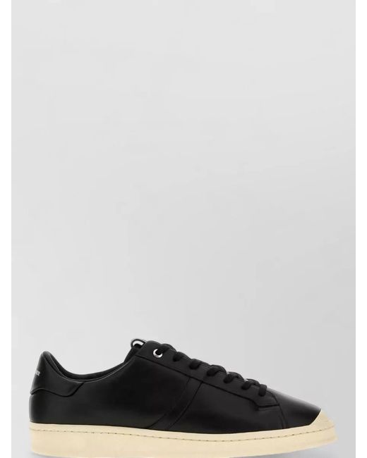 Jil Sander Black Leather Low Top Sneakers Round Toe for men