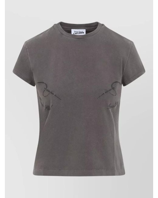 Jean Paul Gaultier Gray Slim-Fit Cotton Jersey T-Shirt