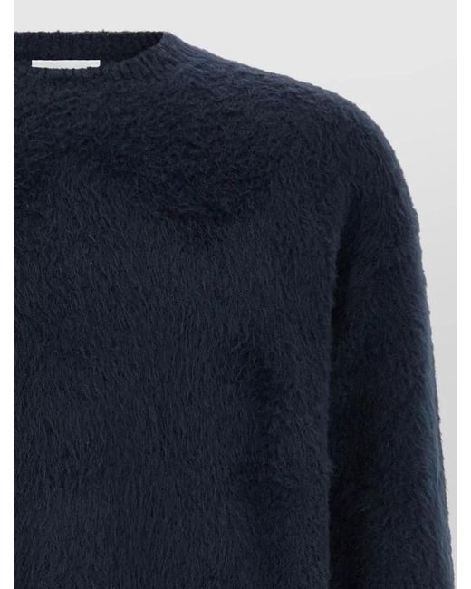 Roberto Collina Blue Cotton Gauze Crew Neck Jumper for men