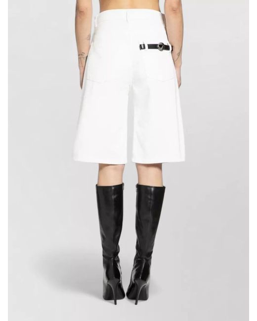 Coperni White Wide-Leg Cotton Knee-Length Shorts