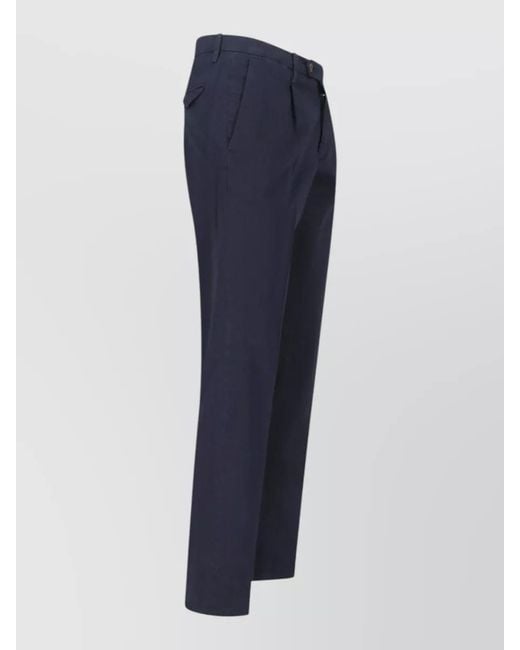 Briglia 1949 Blue Tailored Pants Straight Leg Belt Loops for men