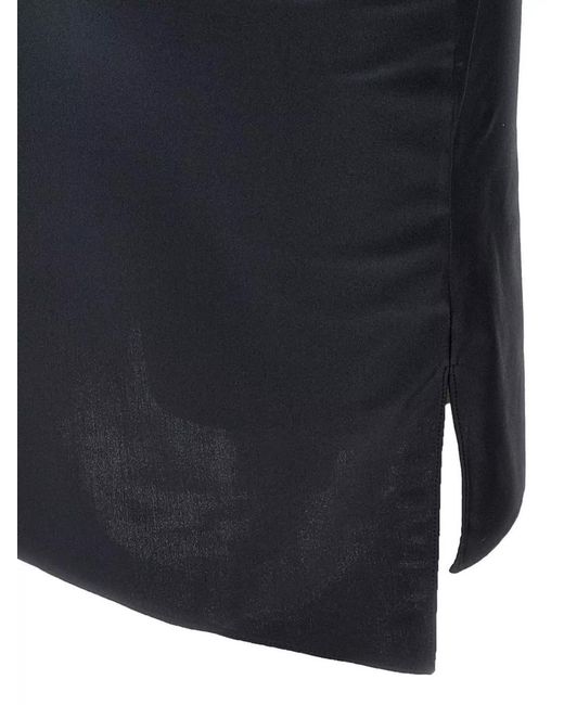Coperni Blue Asymmetric Cutout Floral-Appliqué Mini Dress