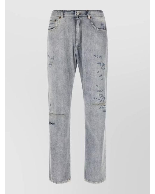 MM6 by Maison Margiela Gray Straight-Leg Jeans for men