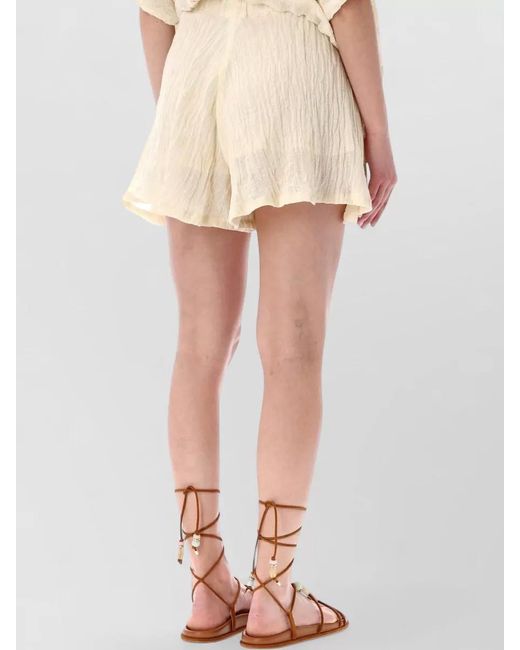 120% Lino Natural Bermuda Skirt Lightweight Flowy Design