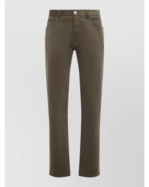 Giorgio Armani Gray Corduroy Straight-Leg Pants for men
