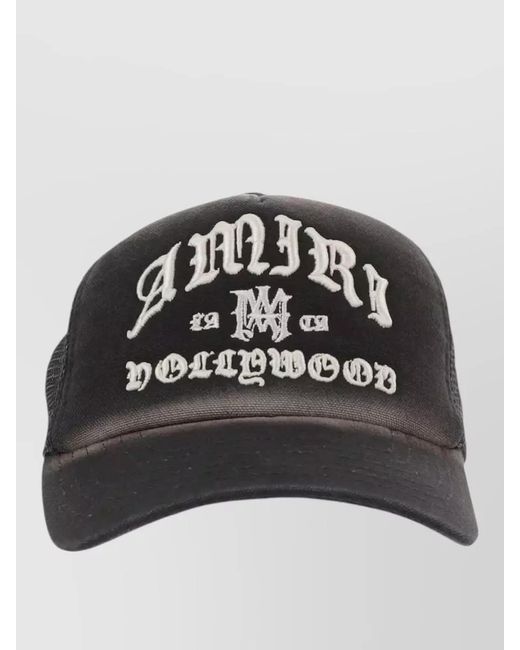 Amiri Black Hollywood Logo Trucker Baseball Cap Mesh for men