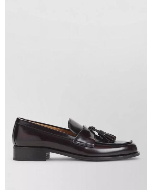 Church's Black Sibyl Loafer Tassel Apron Toe Leather