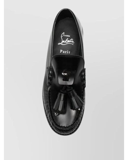 Christian Louboutin Black Leather Loafers