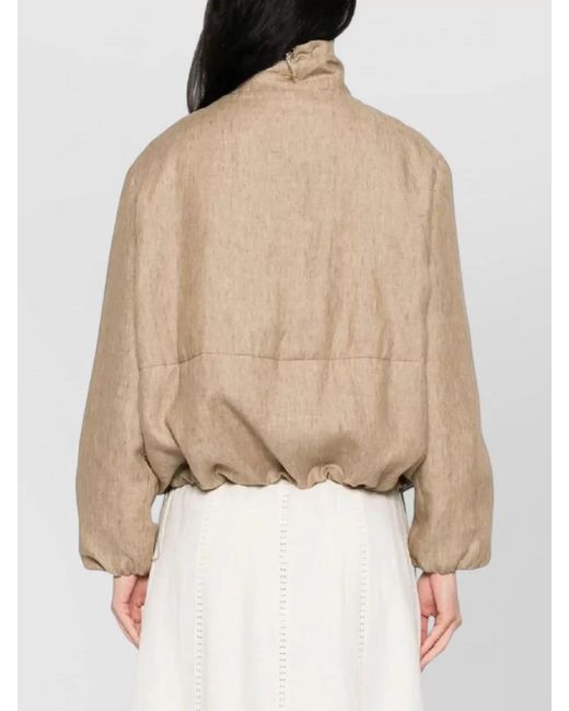 Herno Natural Linen Single Breasted Coat