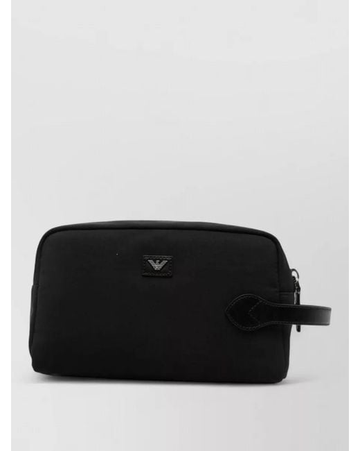 Emporio Armani Black Logo Clutch Bag Side Handle Detail for men