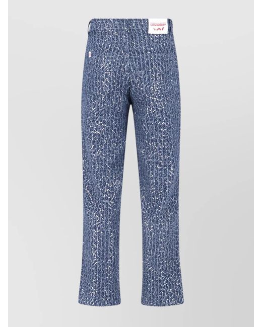 Charles Jeffrey Blue Cotton Straight-Leg Trousers for men