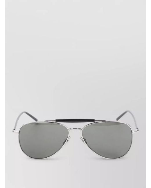 Saint Laurent Gray Ysl Sl 864 Aviator Metal Sunglasses for men