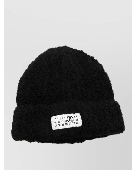 MM6 by Maison Margiela Black Logo Beanie
