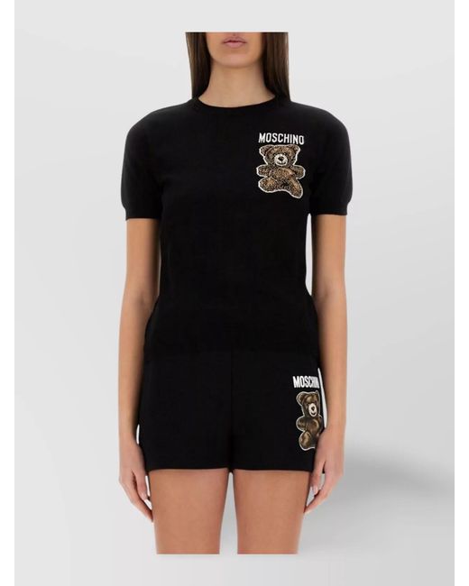 Moschino Black Cotton Knitted Sweater