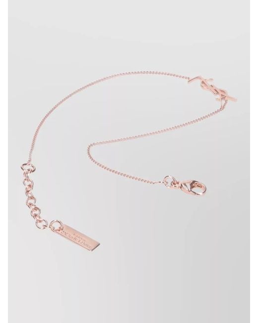 Saint Laurent White Delicate Chain Bracelet Adjustable Length Design