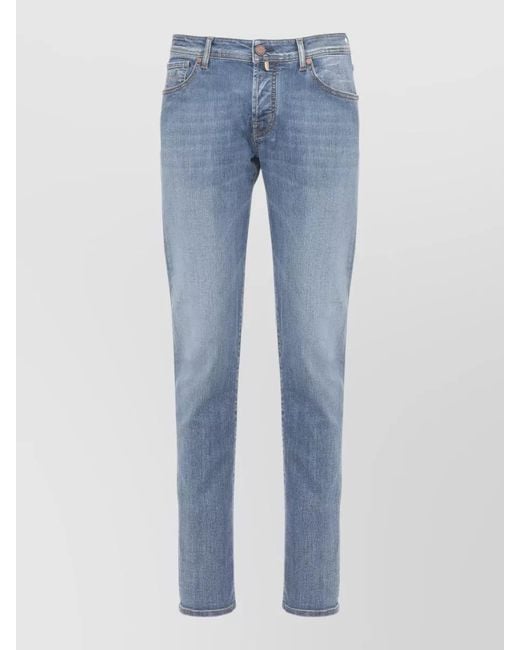 Jacob Cohen Blue Straight Leg Denim Jeans Belt Loops for men